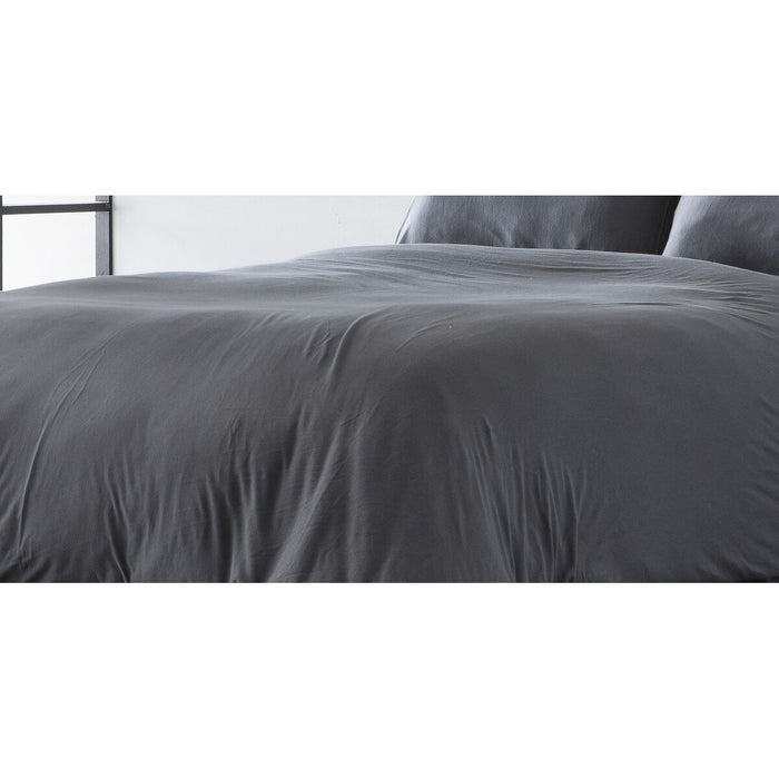 Funda Nórdica Naturals ELBA Gris oscuro Cama de 90 (150 x 220 cm)