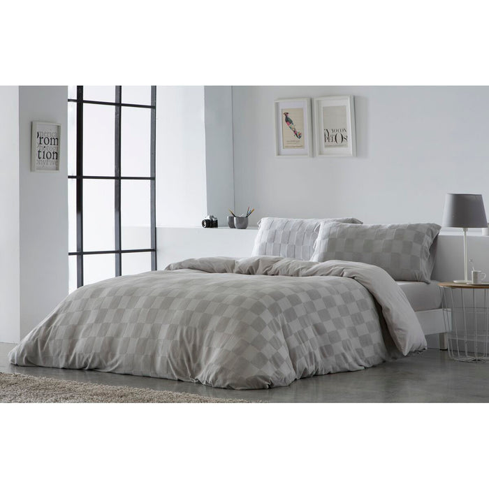 Funda Nórdica Naturals ELBA Gris claro Cama de 150 (240 x 220 cm)