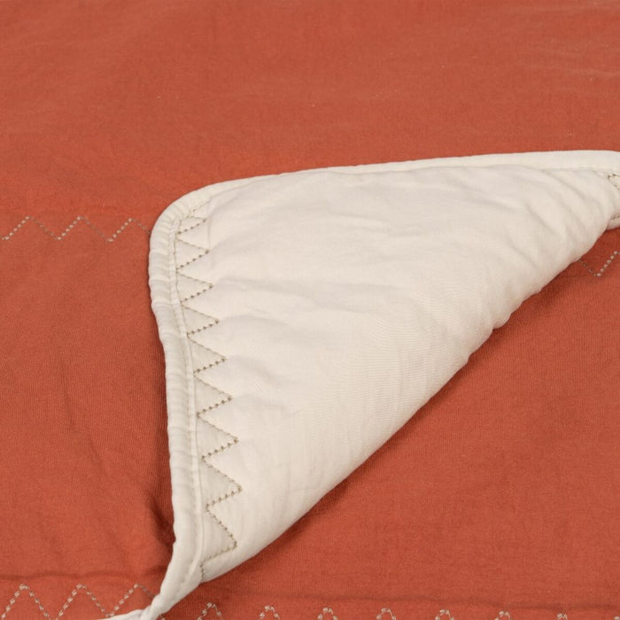 Colcha 230 x 280 cm Beige Rojo Oscuro