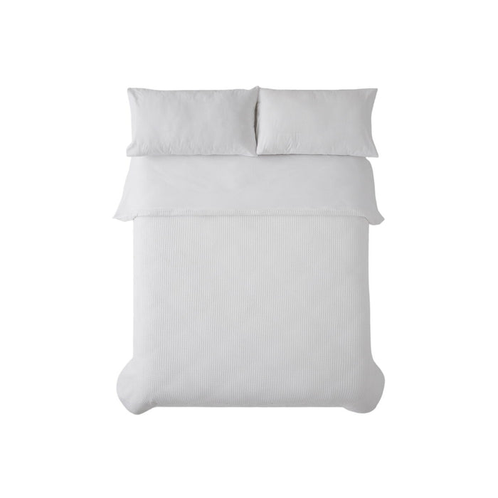 Juego de funda nórdica Alexandra House Living Banús Blanco Cama de 150 3 Piezas