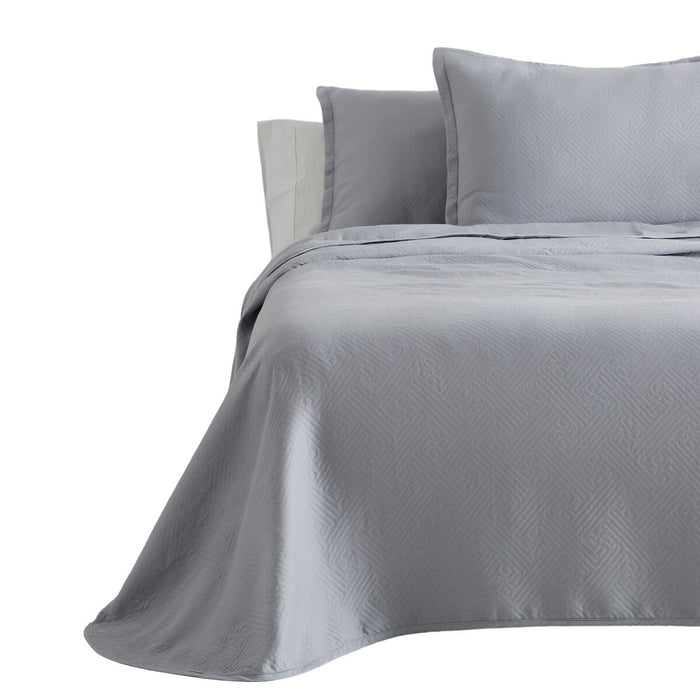 Colcha Alexandra House Living Lines Gris Perla 235 x 280 cm (3 Piezas)