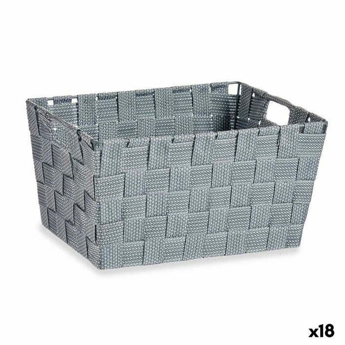 Cesta Multiusos Gris Tela 5 L 30,4 x 14 x 20 cm (18 Unidades)